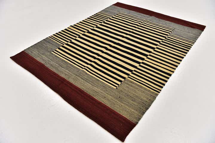 4' 4 x 5' 9 Hand Woven Kilim Modern Wool Rug