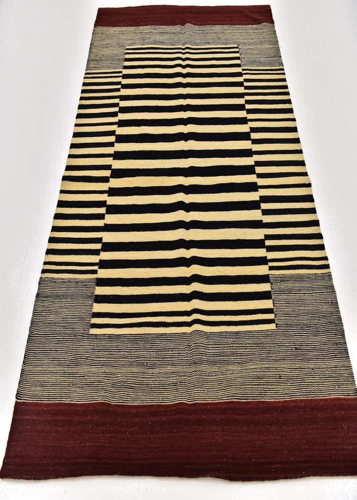 4' 4 x 5' 9 Hand Woven Kilim Modern Wool Rug