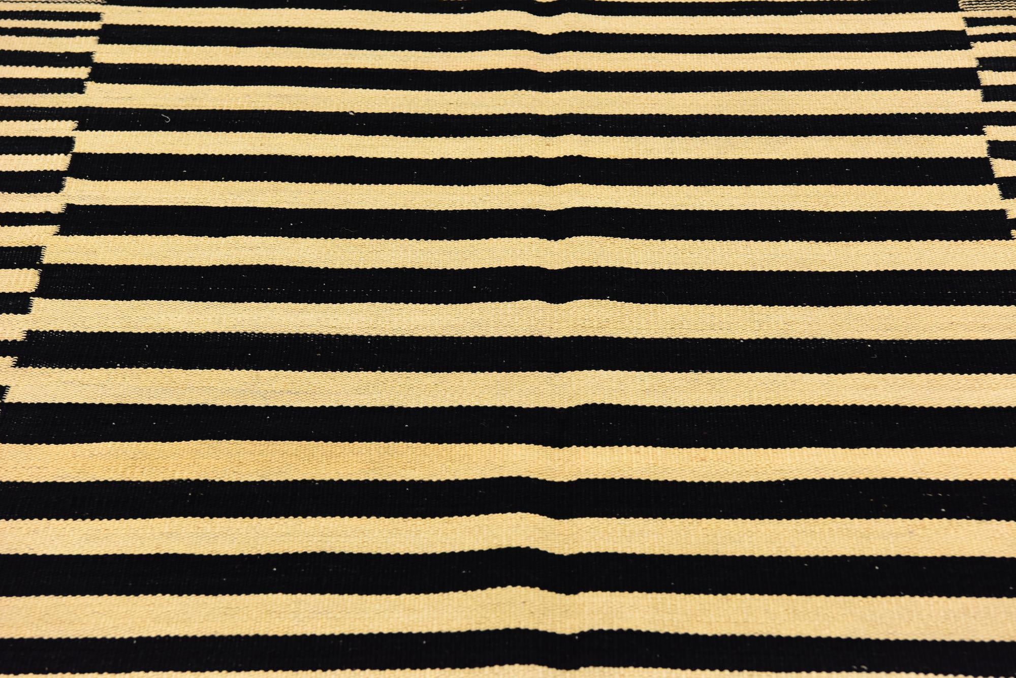 4' 4 x 5' 9 Hand Woven Kilim Modern Wool Rug