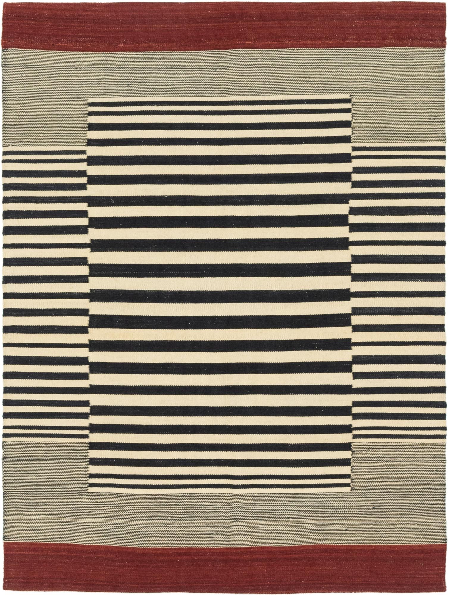 4' 4 x 5' 9 Hand Woven Kilim Modern Wool Rug
