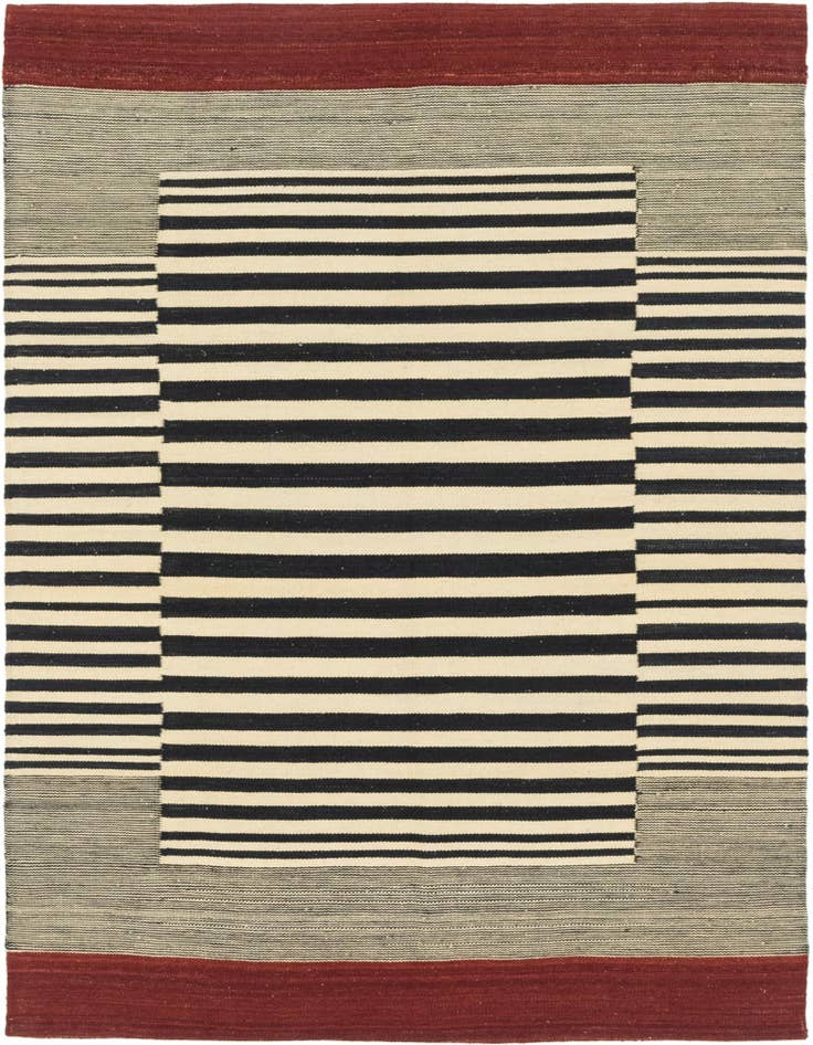 Detail image of 4' 4 x 5' 9 Hand Woven Kilim Modern Wool Rug