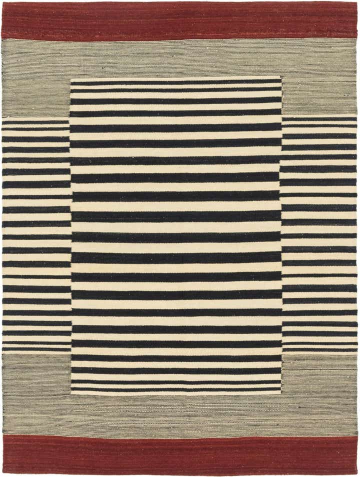 4' 4 x 5' 9 Hand Woven Kilim Modern Wool Rug