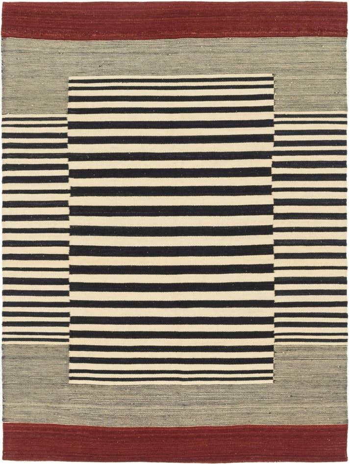 Detail image of 4' 4 x 5' 9 Hand Woven Kilim Modern Wool Rug