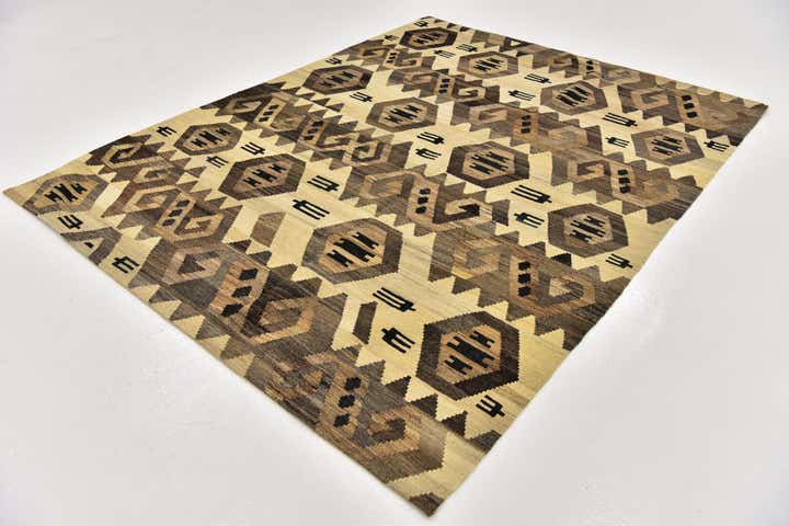 5' 3 x 6' 9 Hand Woven Kilim Modern Wool Rug