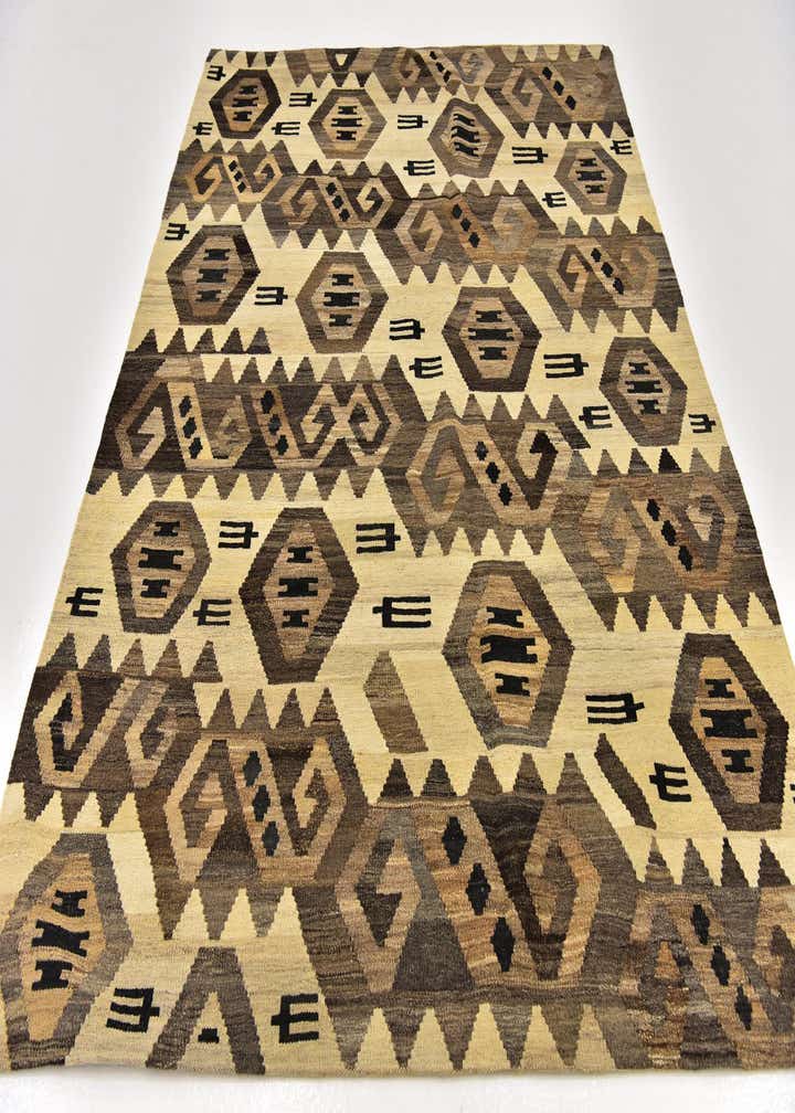 5' 3 x 6' 9 Hand Woven Kilim Modern Wool Rug