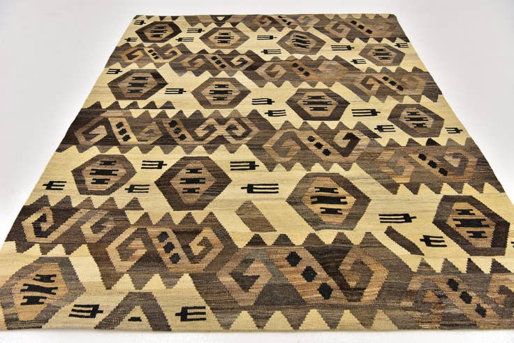 Detail image of 5' 3 x 6' 9 Hand Woven Kilim Modern Wool Rug