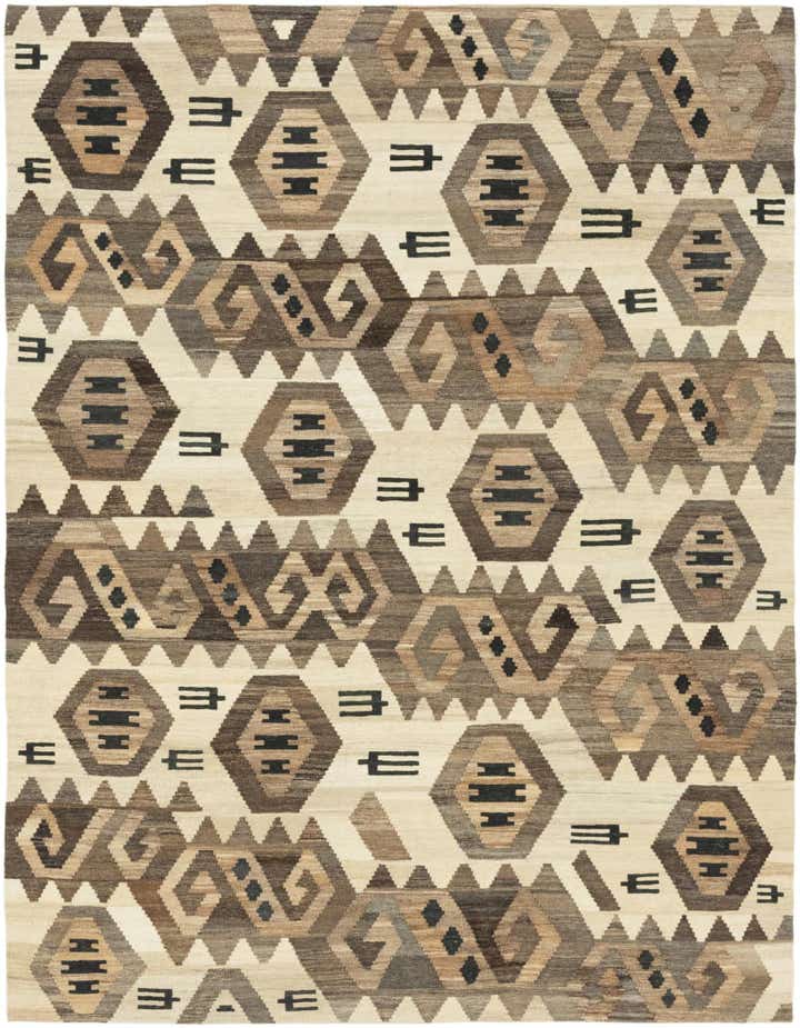 5' 3 x 6' 9 Hand Woven Kilim Modern Wool Rug
