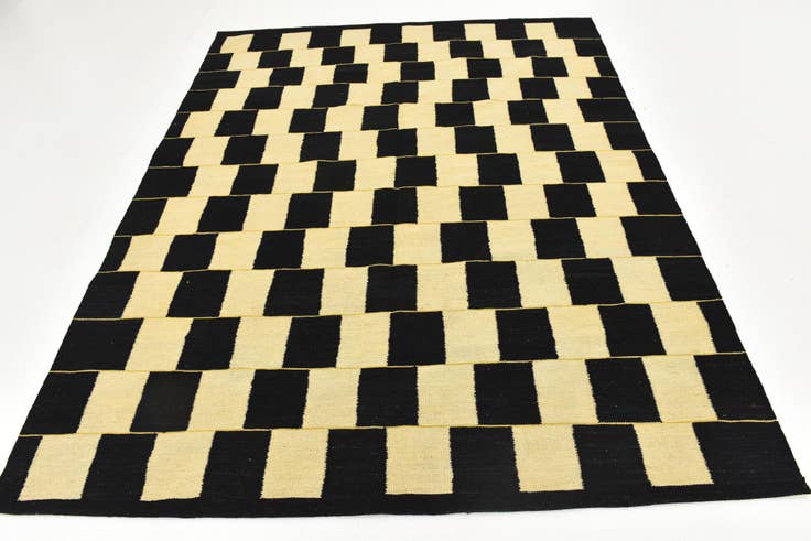 Detail image of 6' x 7' 7 Hand Woven Kilim Modern Wool Rug