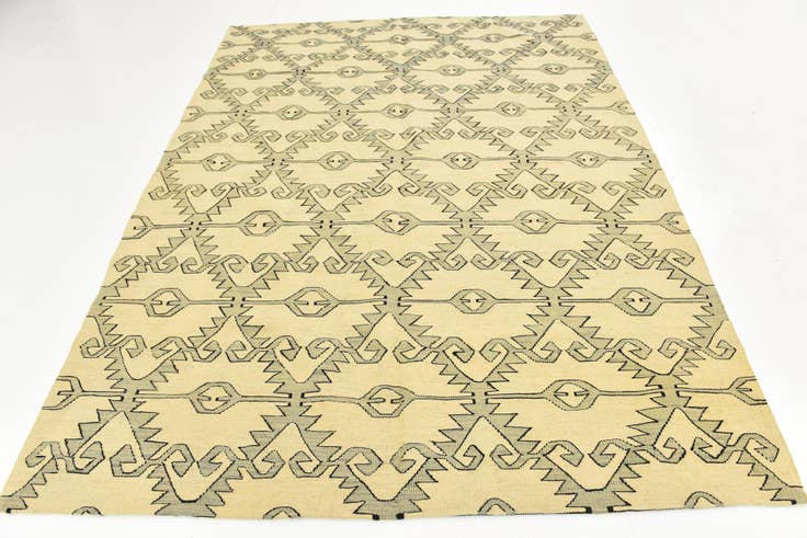 Detail image of 6' x 7' 9 Hand Woven Kilim Modern Wool Rug