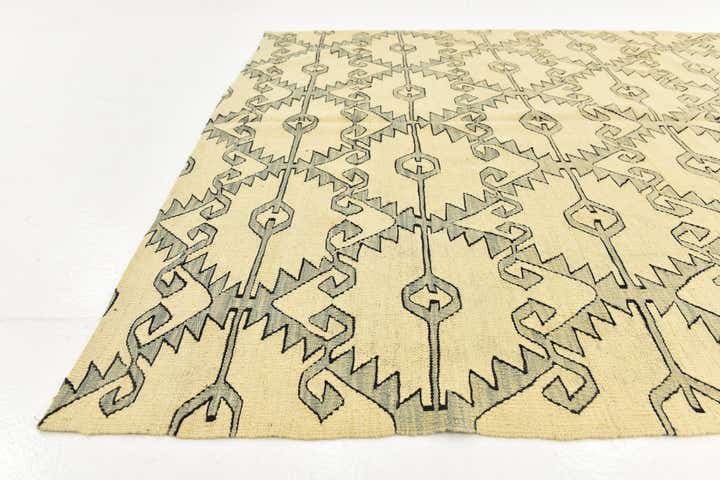 6' x 7' 9 Hand Woven Kilim Modern Wool Rug