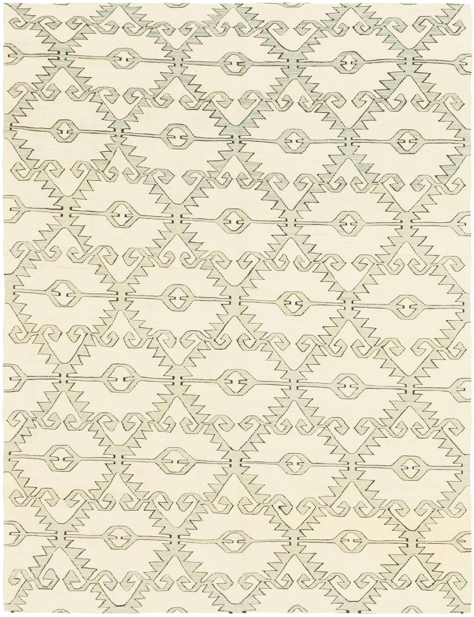 6' x 7' 9 Hand Woven Kilim Modern Wool Rug