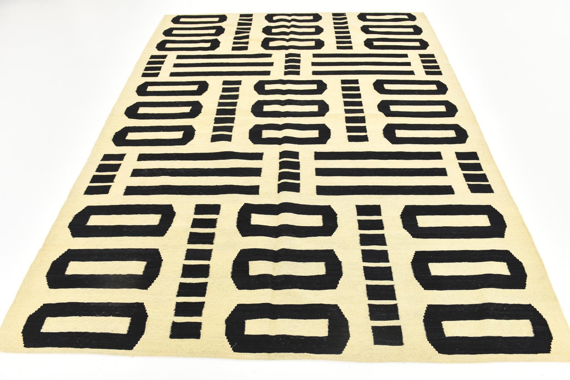 6' 3 x 7' 10 Hand Woven Kilim Modern Wool Rug