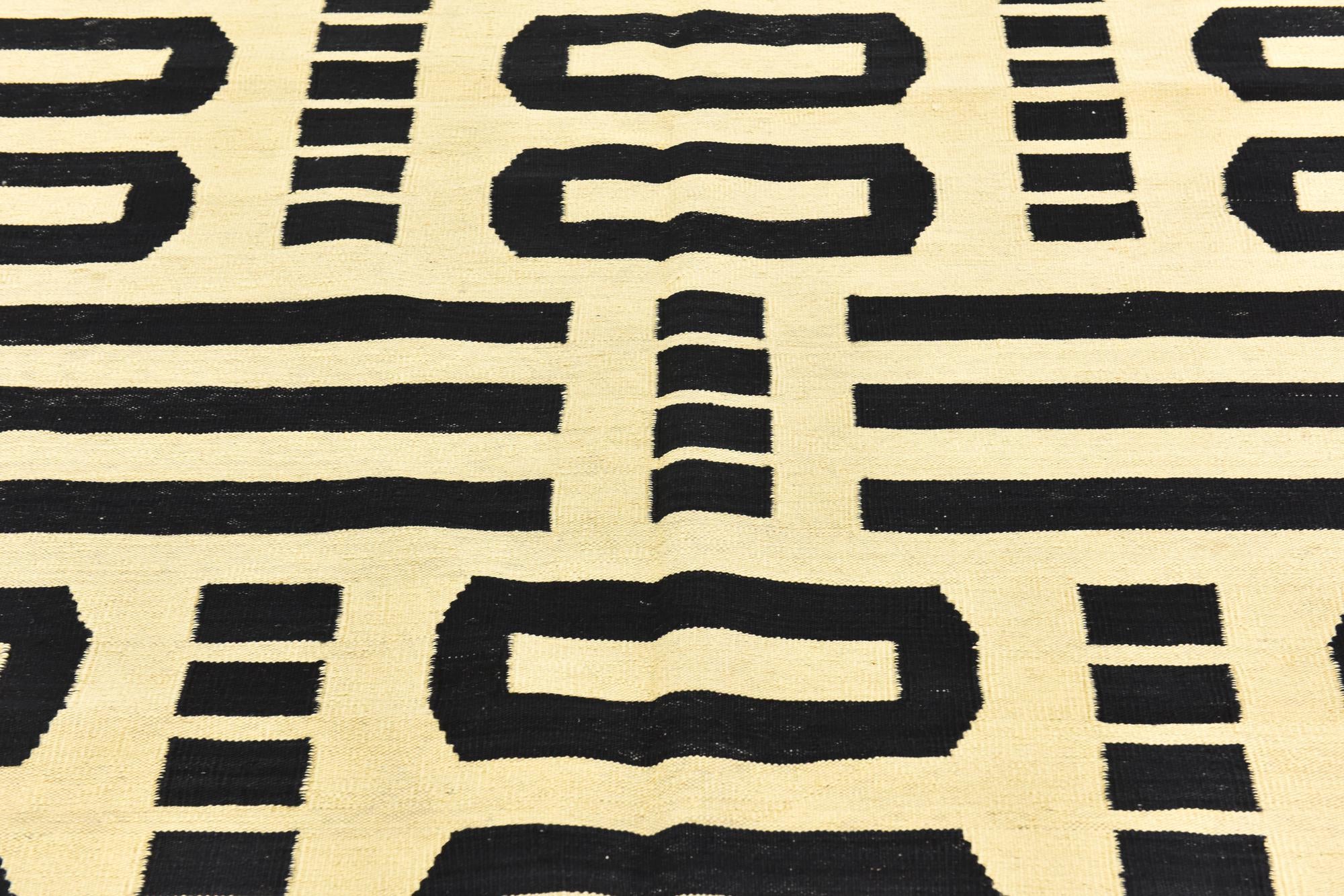 6' 3 x 7' 10 Hand Woven Kilim Modern Wool Rug