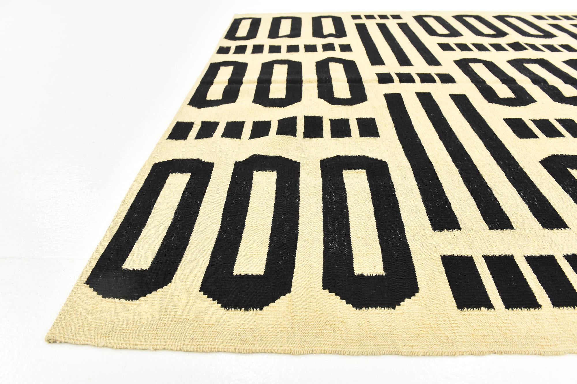 6' 3 x 7' 10 Hand Woven Kilim Modern Wool Rug
