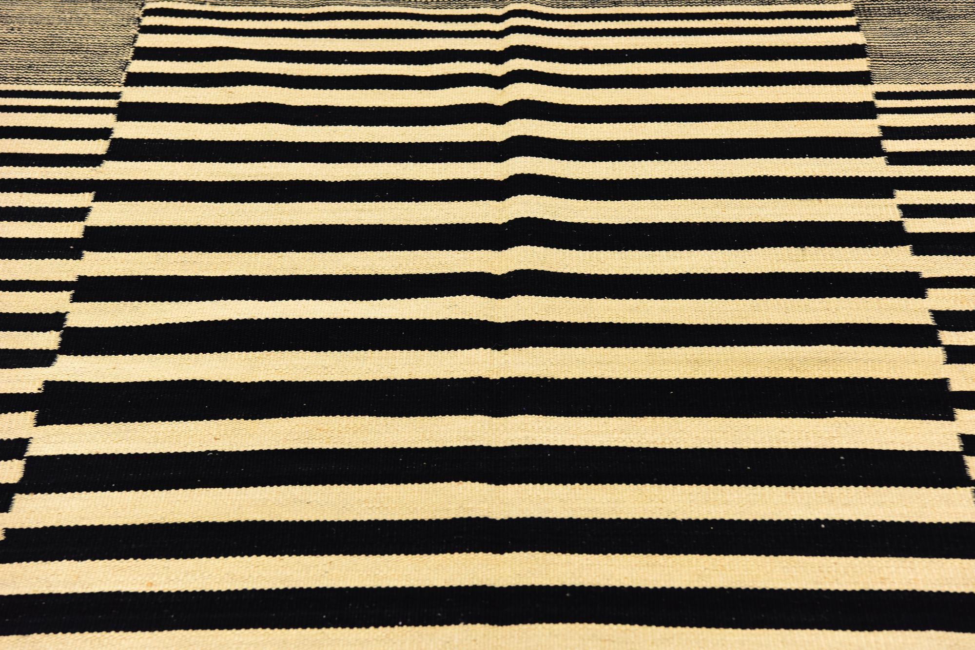 4' 2 x 5' 10 Hand Woven Kilim Modern Wool Rug
