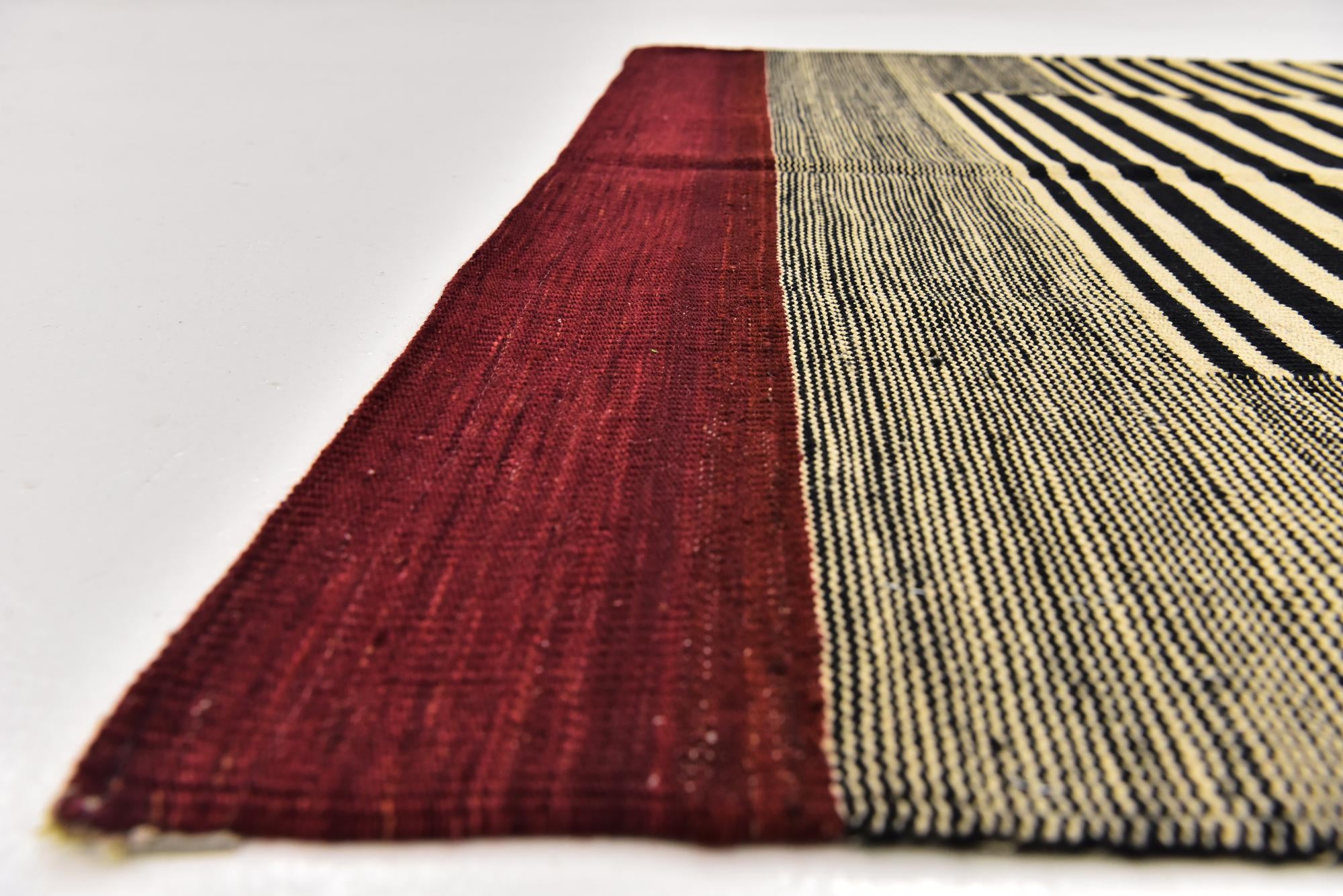 4' 2 x 5' 10 Hand Woven Kilim Modern Wool Rug