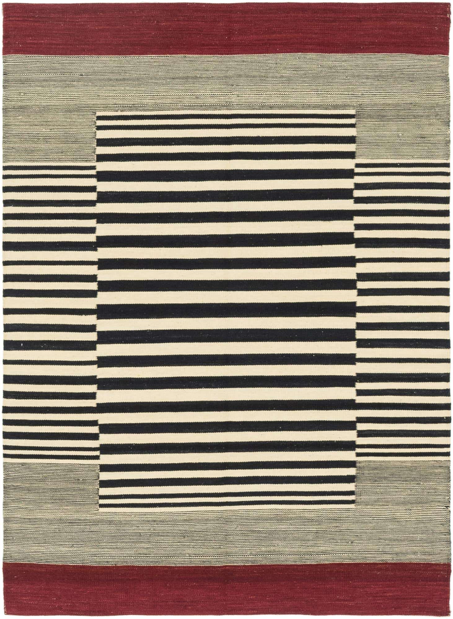 4' 2 x 5' 10 Hand Woven Kilim Modern Wool Rug