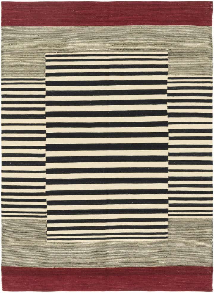 4' 2 x 5' 10 Hand Woven Kilim Modern Wool Rug