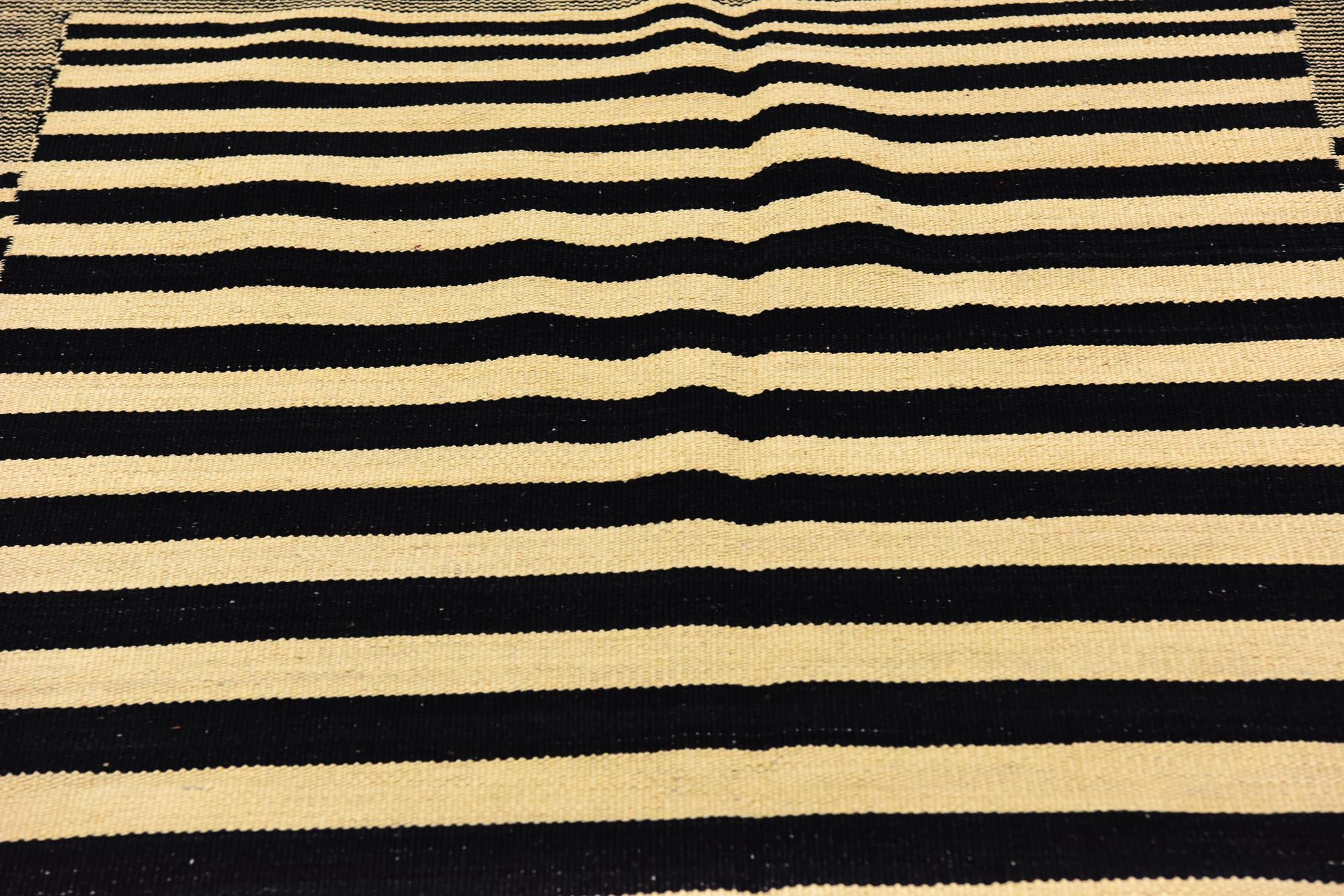 4' 2 x 5' 10 Hand Woven Kilim Modern Wool Rug