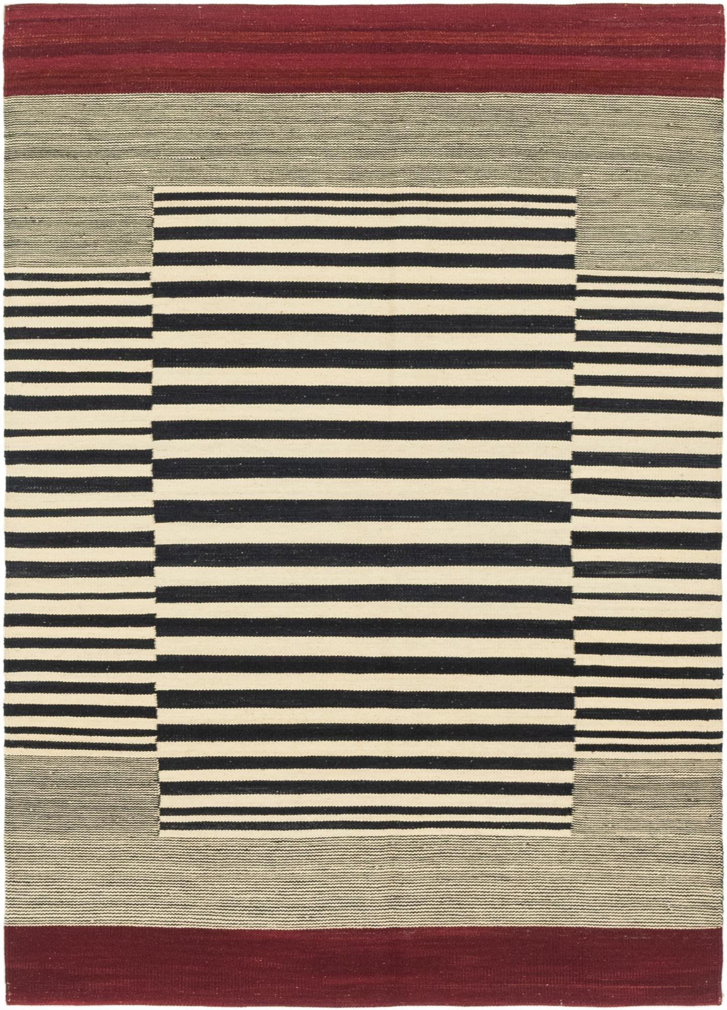 4' 2 x 5' 10 Hand Woven Kilim Modern Wool Rug
