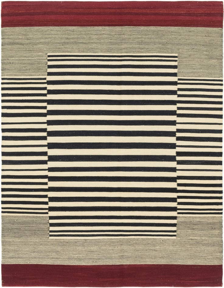 Detail image of 4' 2 x 5' 10 Hand Woven Kilim Modern Wool Rug