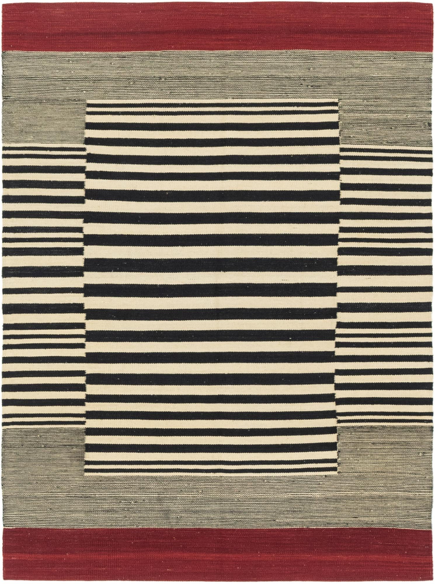 4' 3 x 5' 9 Hand Woven Kilim Modern Wool Rug