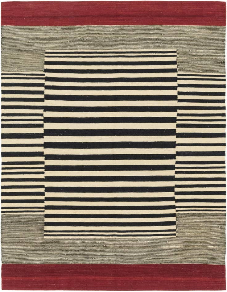 Detail image of 4' 3 x 5' 9 Hand Woven Kilim Modern Wool Rug