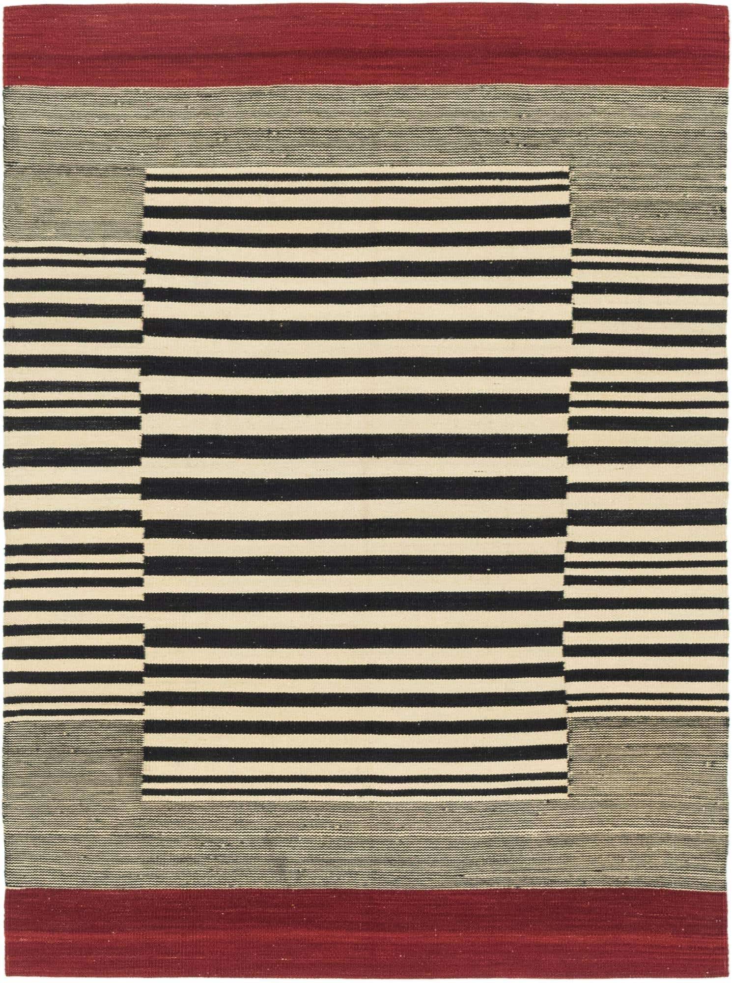 4' 3 x 5' 9 Hand Woven Kilim Modern Wool Rug