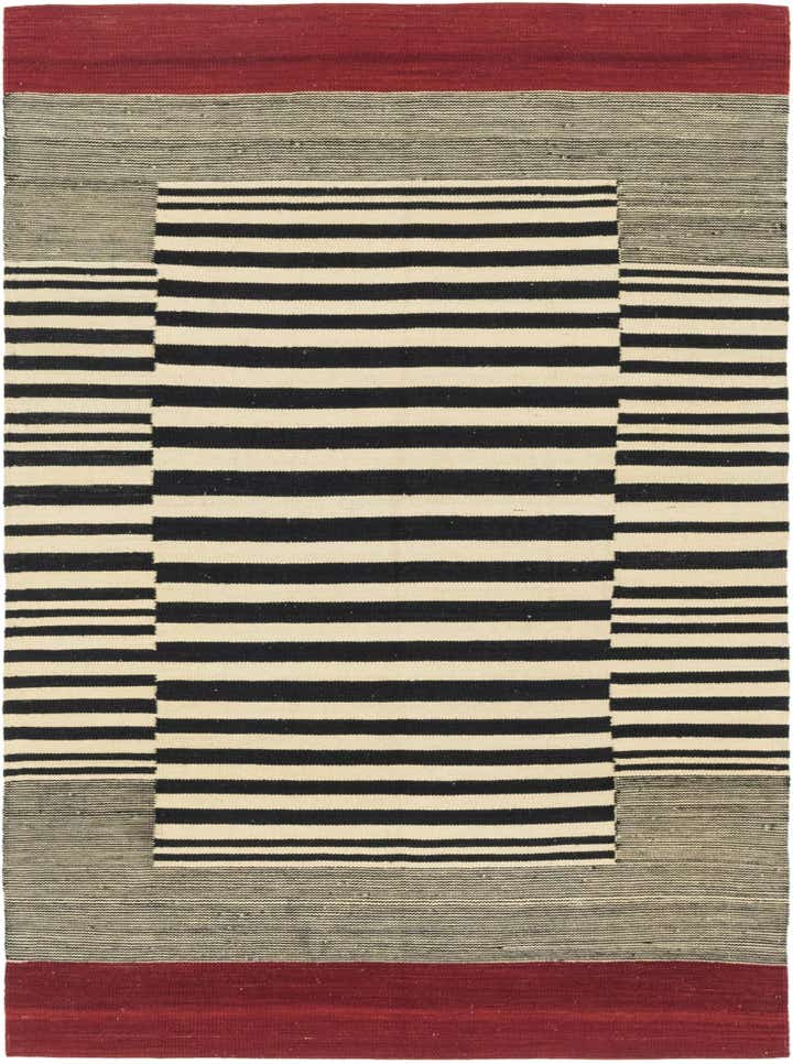 4' 3 x 5' 9 Hand Woven Kilim Modern Wool Rug