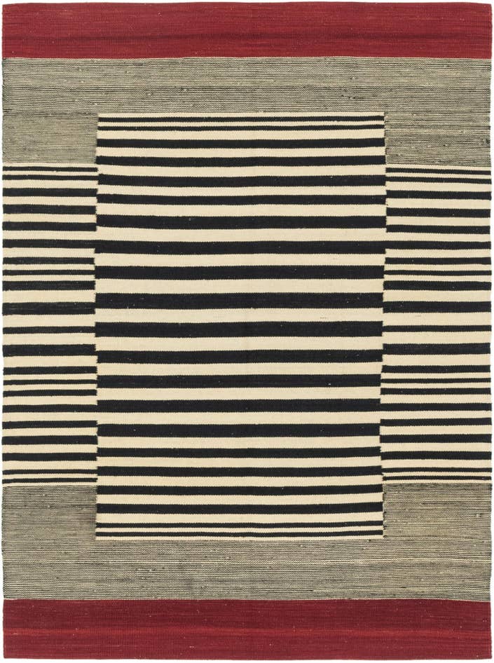 Detail image of 4' 3 x 5' 9 Hand Woven Kilim Modern Wool Rug