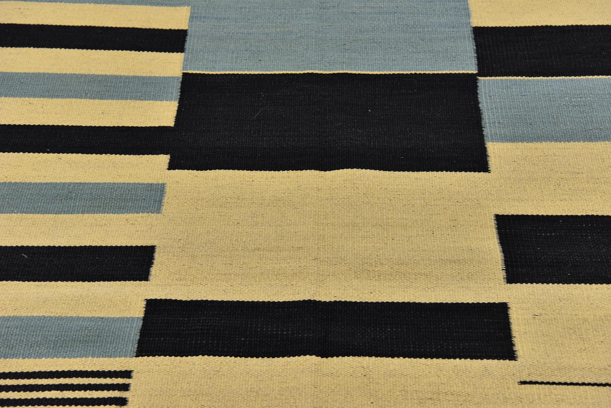 4' 3 x 5' 10 Hand Woven Kilim Modern Wool Rug