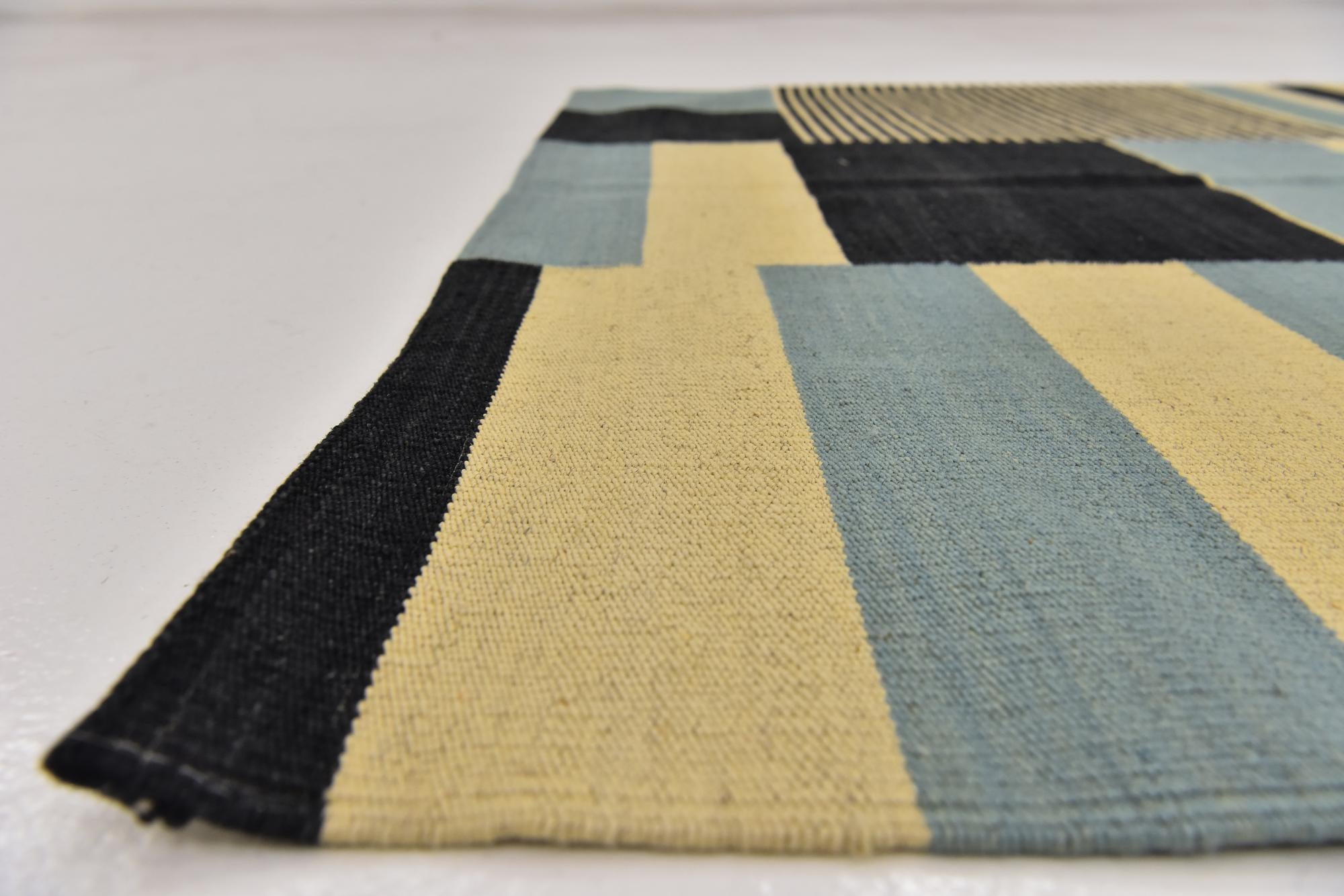 4' 3 x 5' 10 Hand Woven Kilim Modern Wool Rug