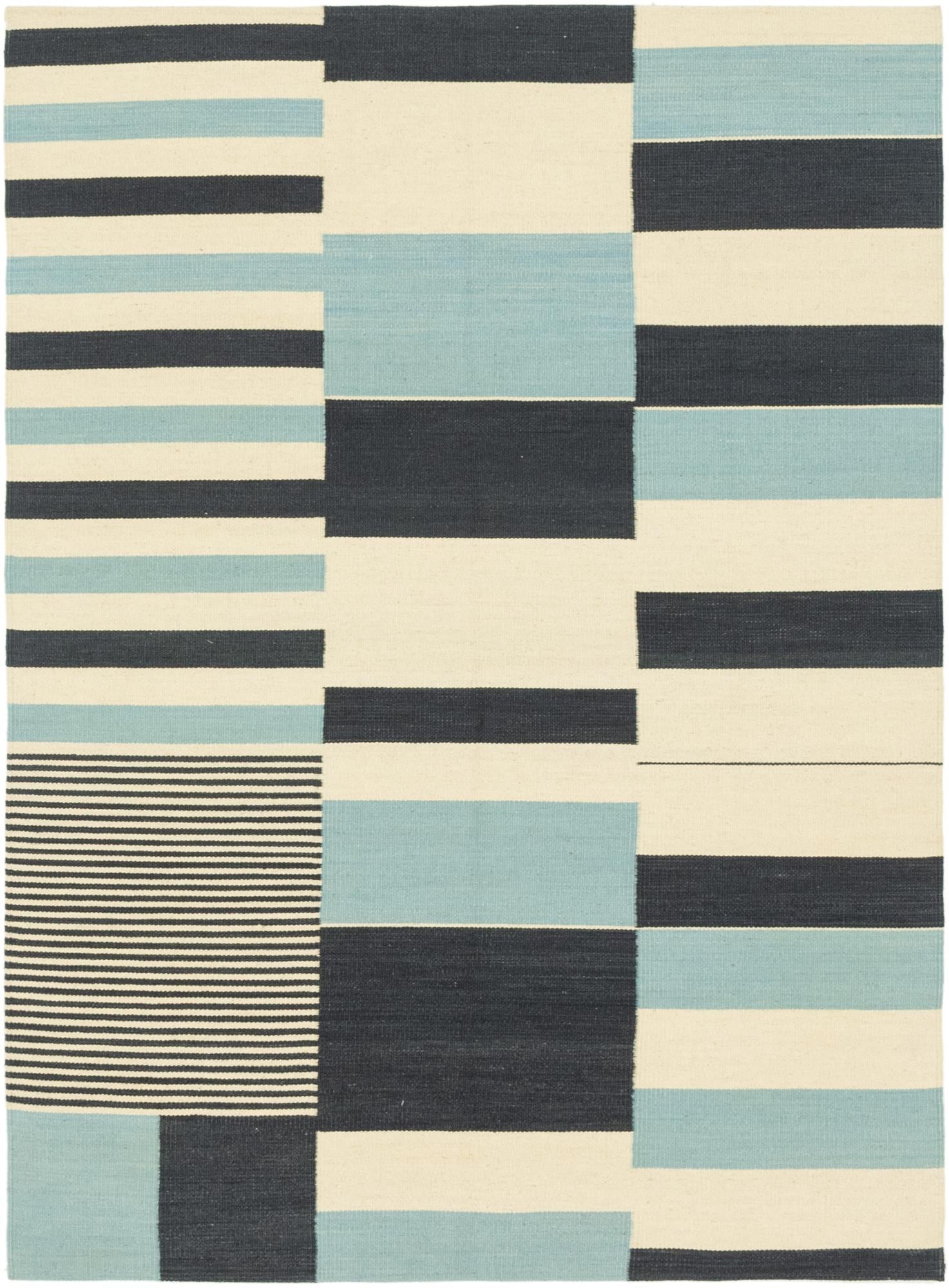 4' 3 x 5' 10 Hand Woven Kilim Modern Wool Rug