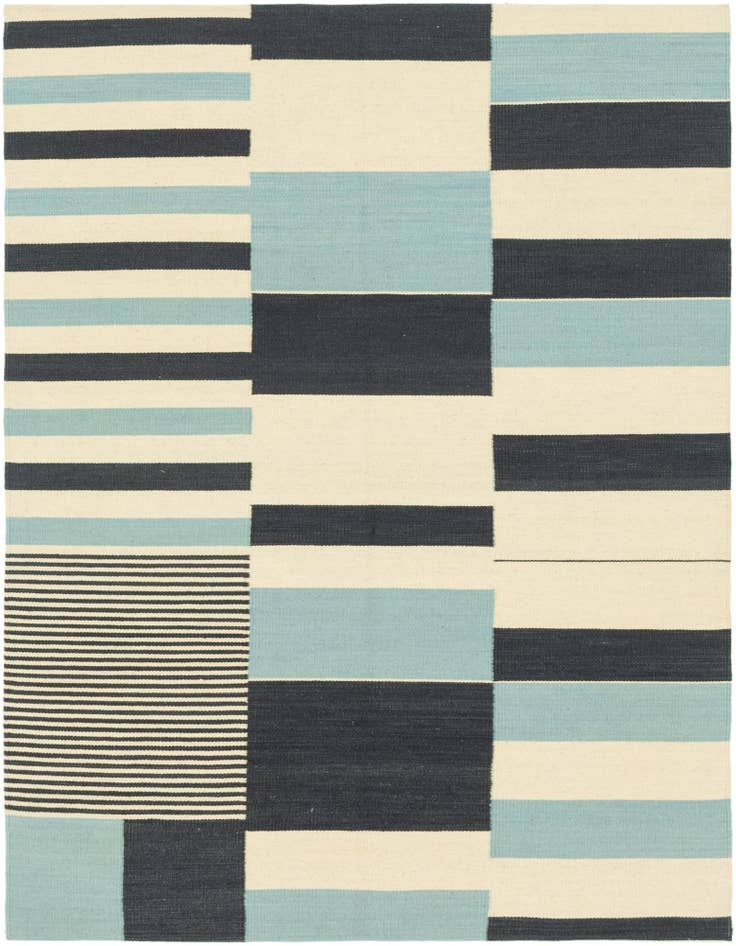 Detail image of 4' 3 x 5' 10 Hand Woven Kilim Modern Wool Rug