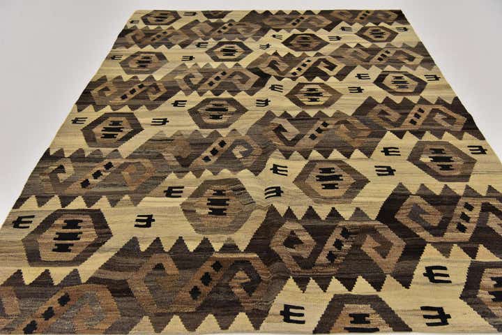 5' 5 x 7' Hand Woven Kilim Modern Wool Rug