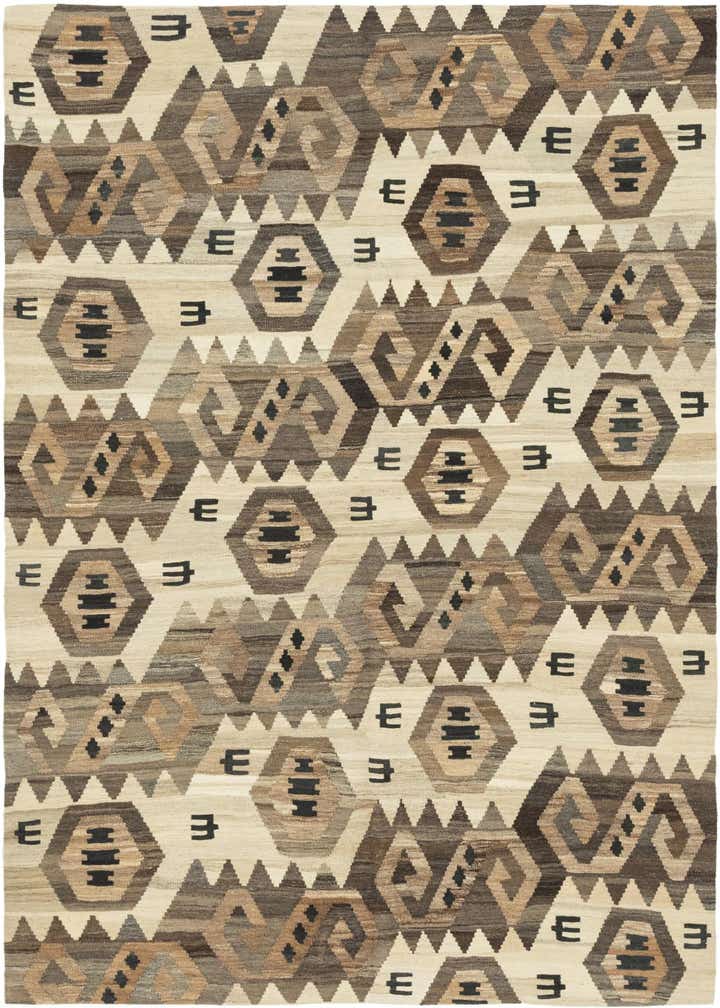 5' 5 x 7' Hand Woven Kilim Modern Wool Rug