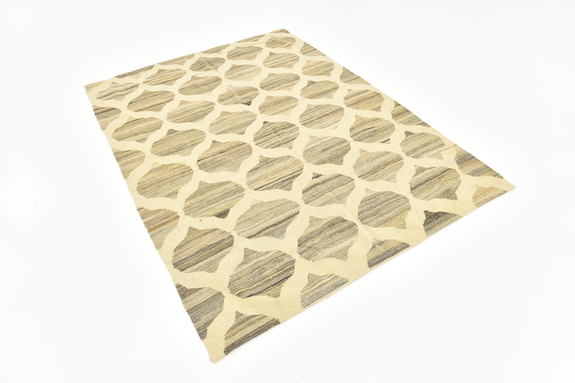 5' x 6' 7 Hand Woven Kilim Modern Wool Rug