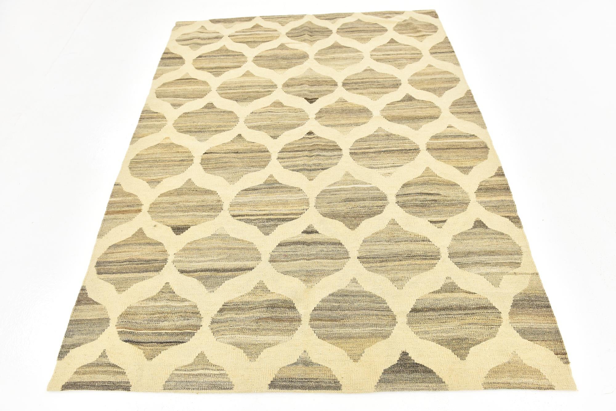 5' x 6' 7 Hand Woven Kilim Modern Wool Rug