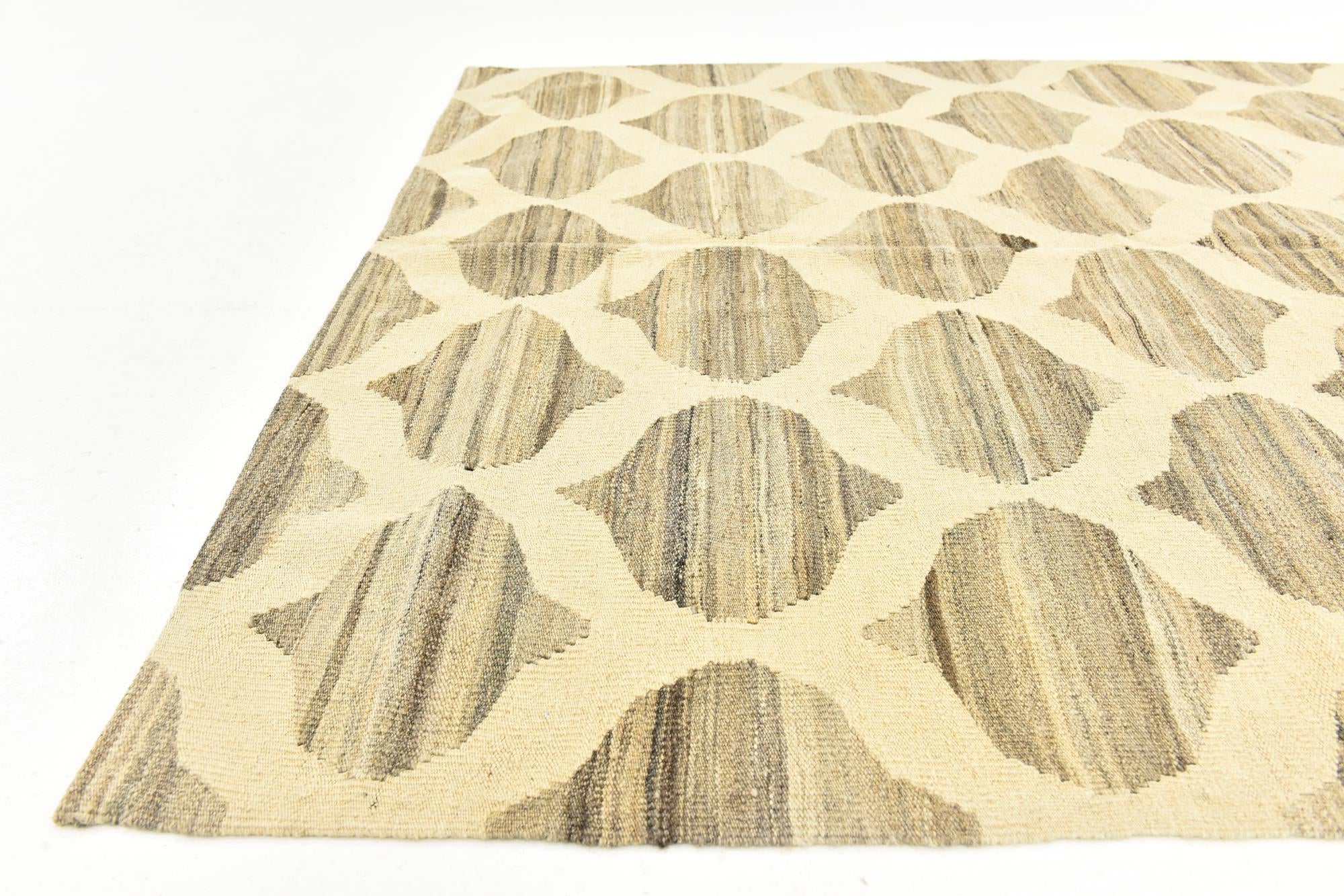 5' x 6' 7 Hand Woven Kilim Modern Wool Rug