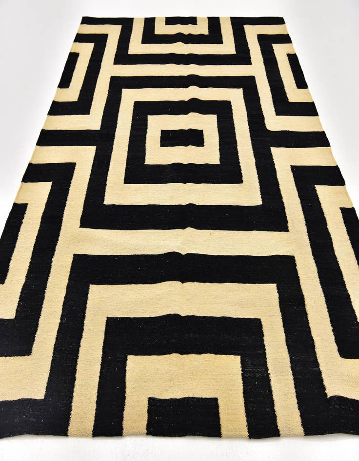 Detail image of 6' 4 x 7' 9  Hand Woven Kilim Modern Wool Rug