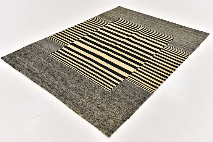 4' 4 x 6' Hand Woven Kilim Modern Wool Rug