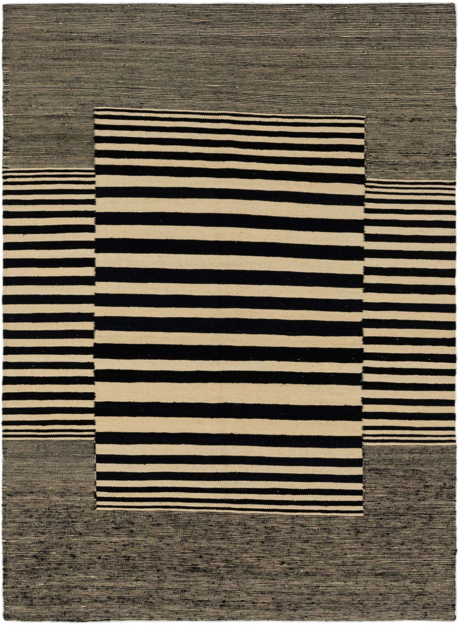 4' 4 x 6' Hand Woven Kilim Modern Wool Rug