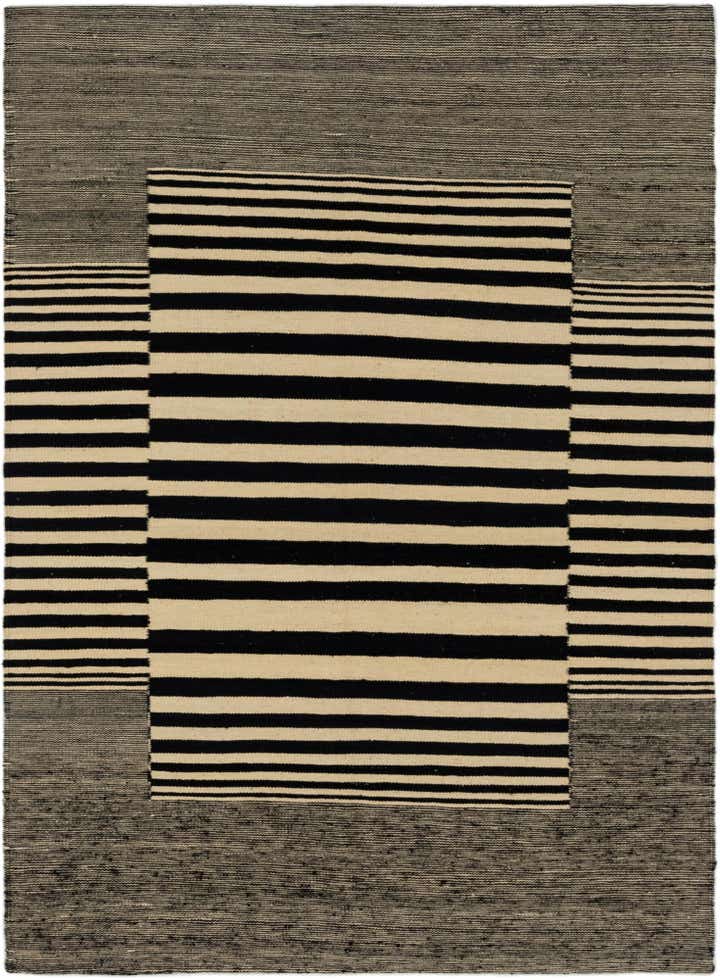 4' 4 x 6' Hand Woven Kilim Modern Wool Rug