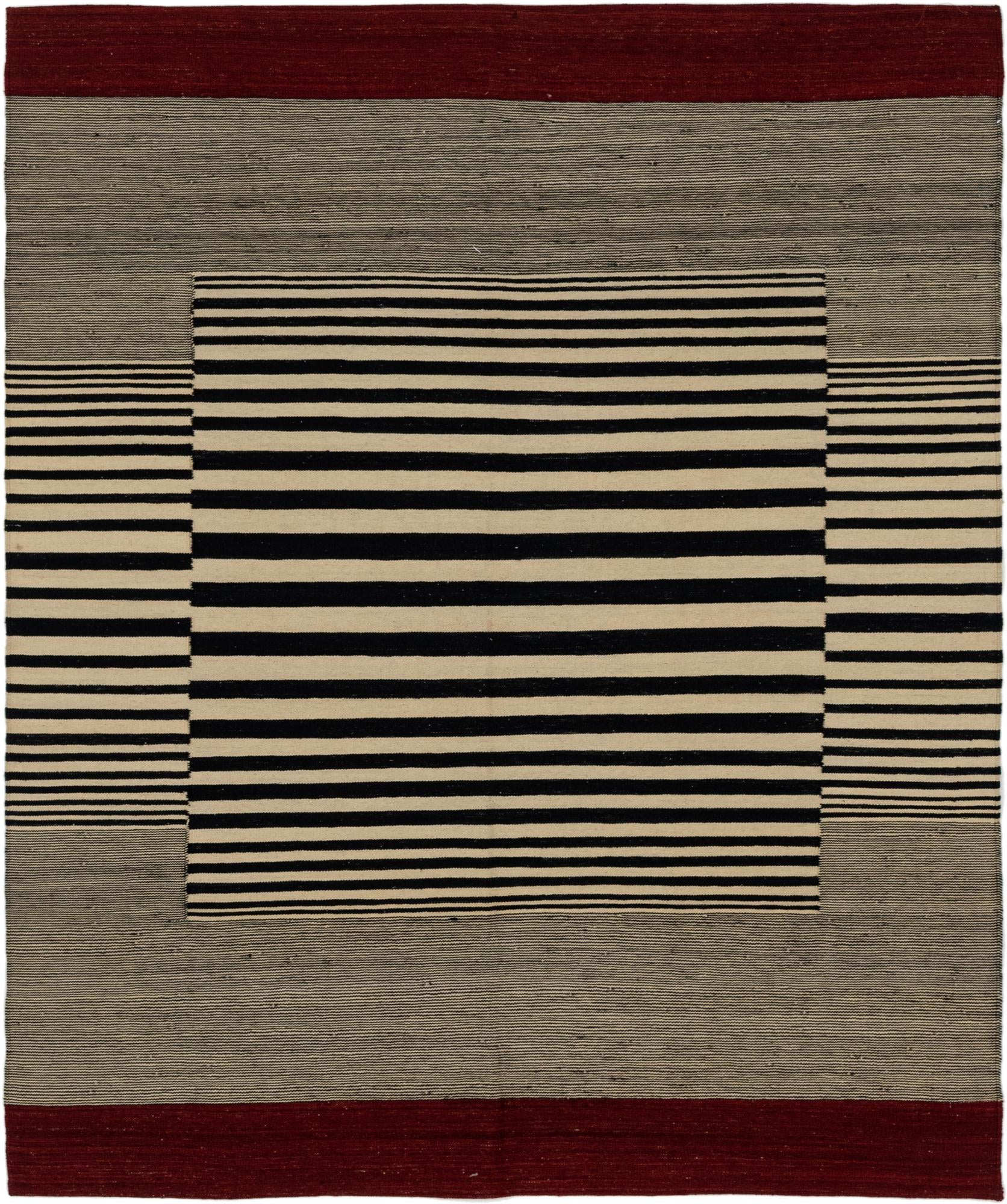 6' 2 x 7' 7 Hand Woven Kilim Modern Wool Rug
