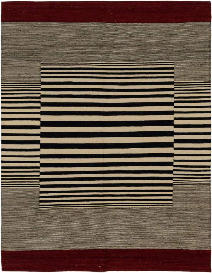 Detail image of 6' 2 x 7' 7 Hand Woven Kilim Modern Wool Rug