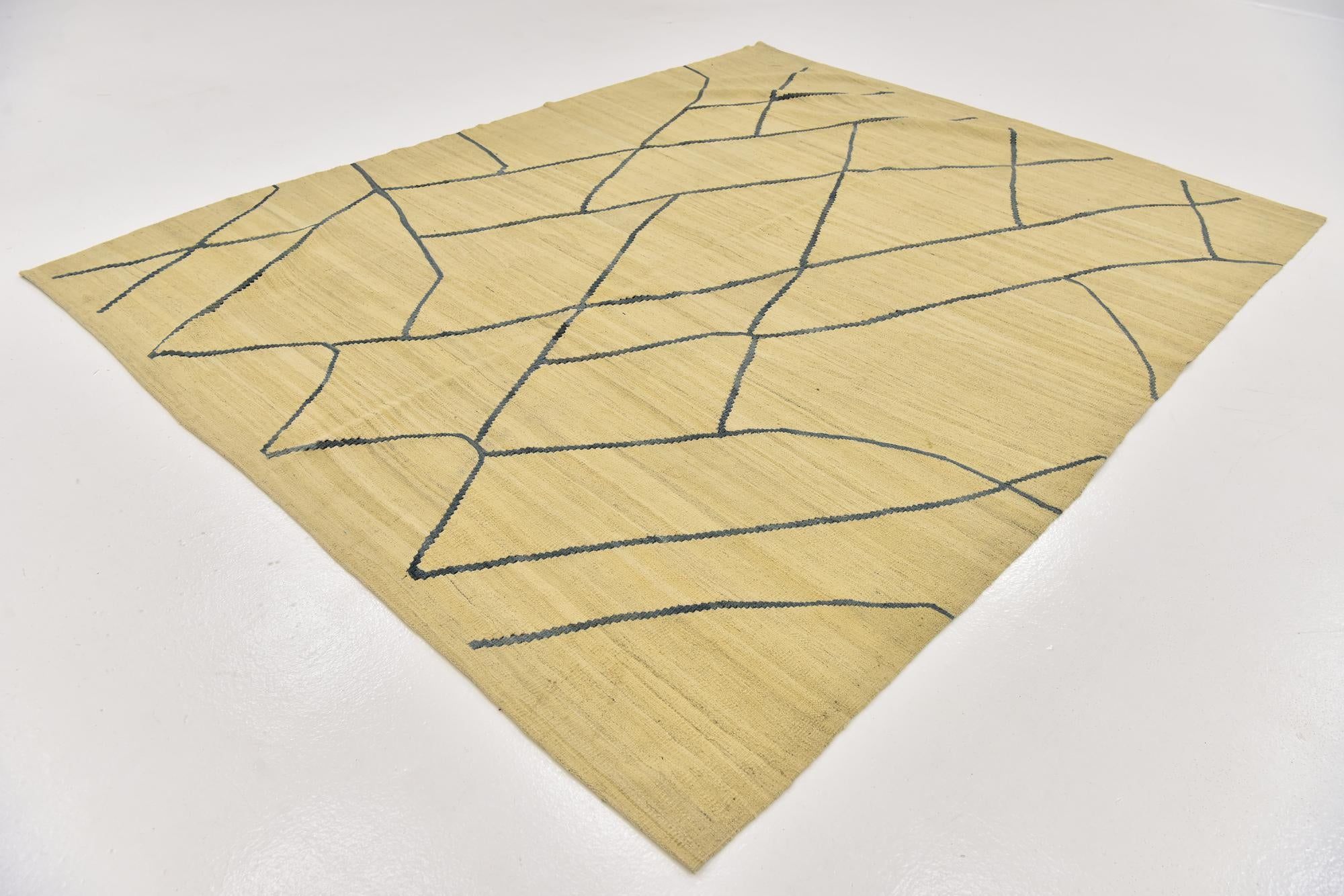 6' 4 x 8' Hand Woven Kilim Modern Wool Rug