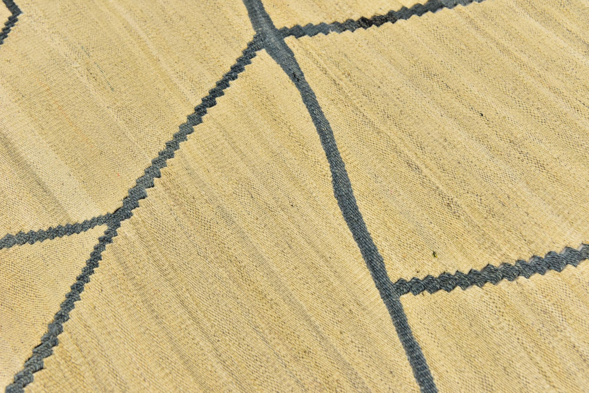 6' 4 x 8' Hand Woven Kilim Modern Wool Rug