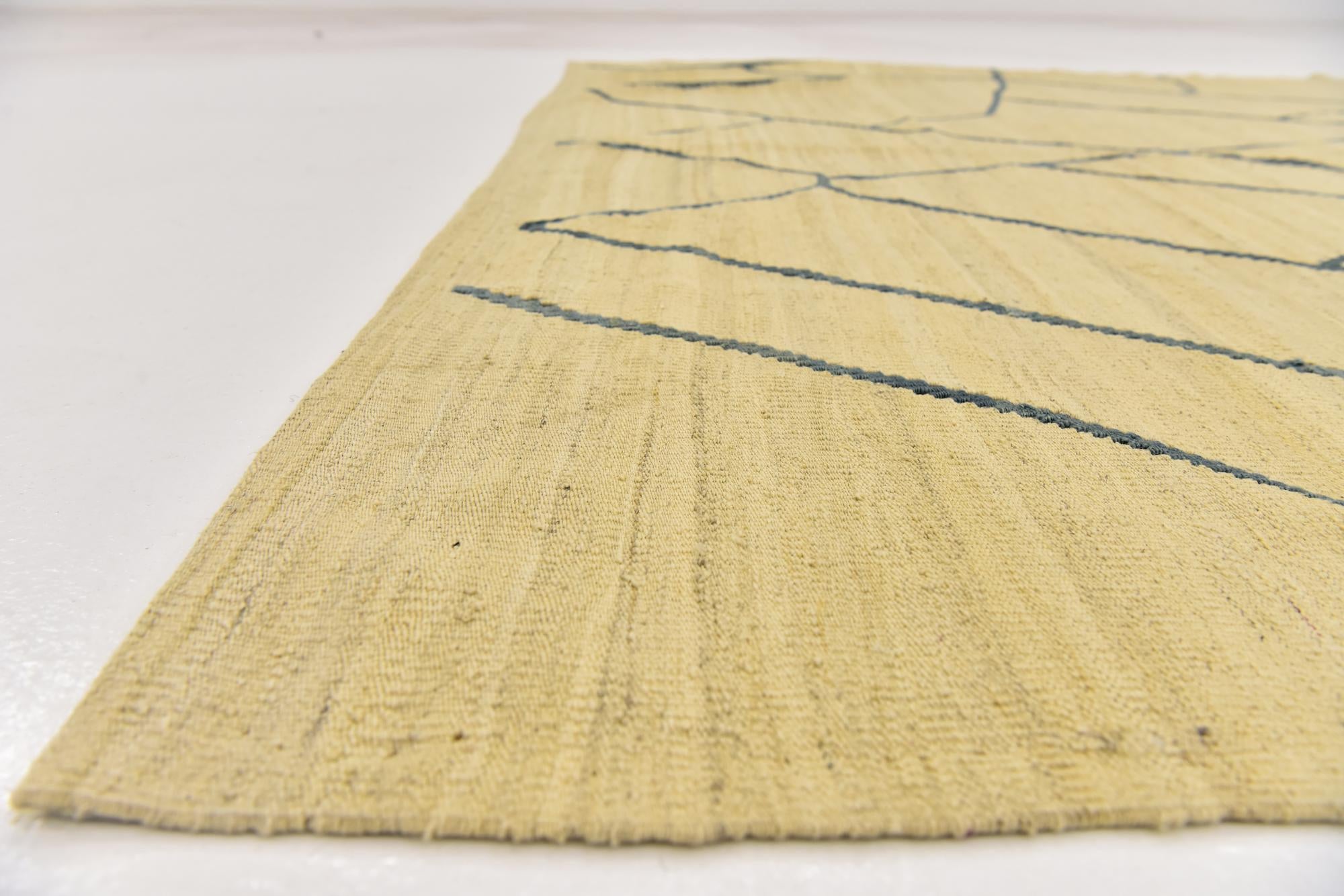 6' 4 x 8' Hand Woven Kilim Modern Wool Rug