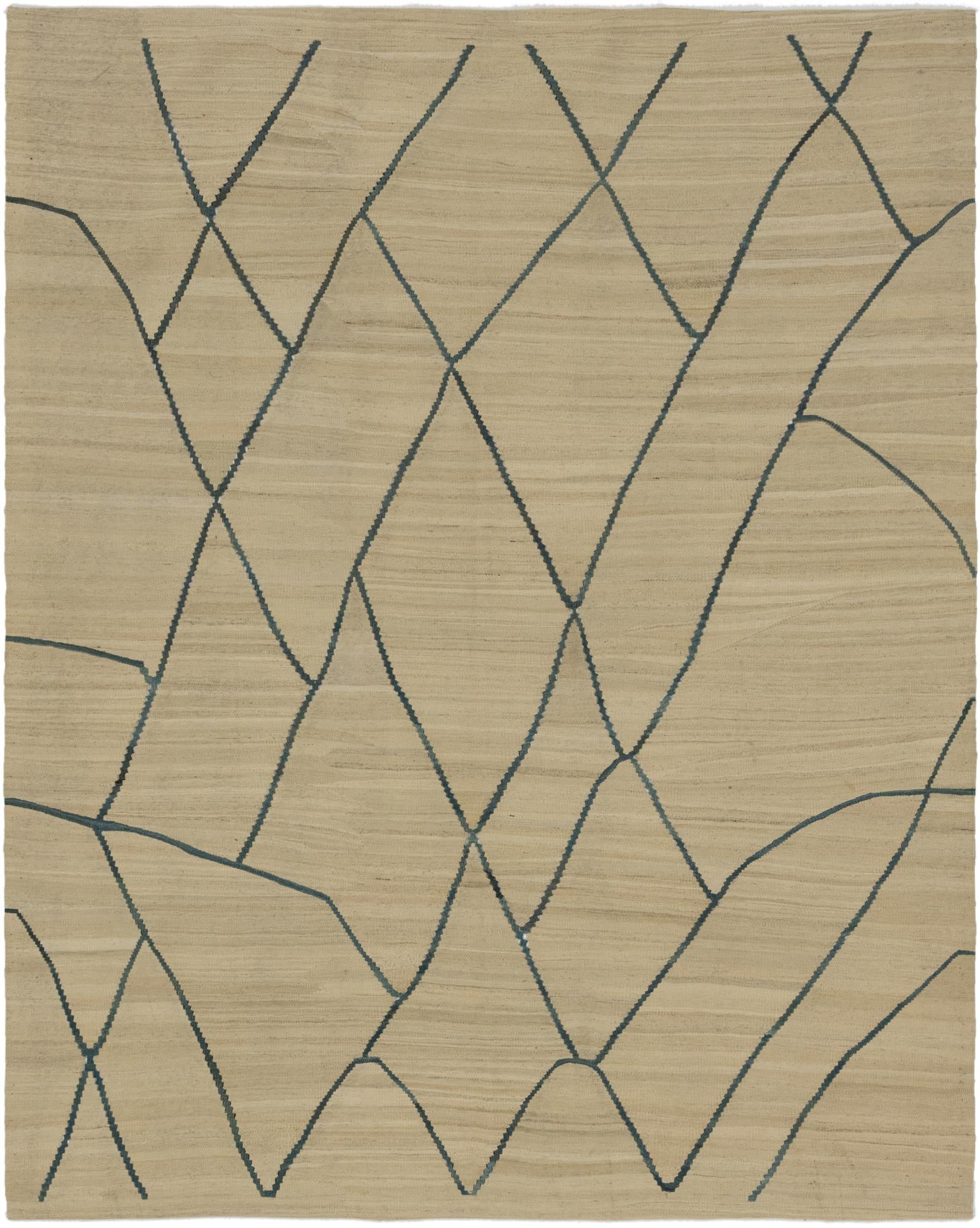 6' 4 x 8' Hand Woven Kilim Modern Wool Rug
