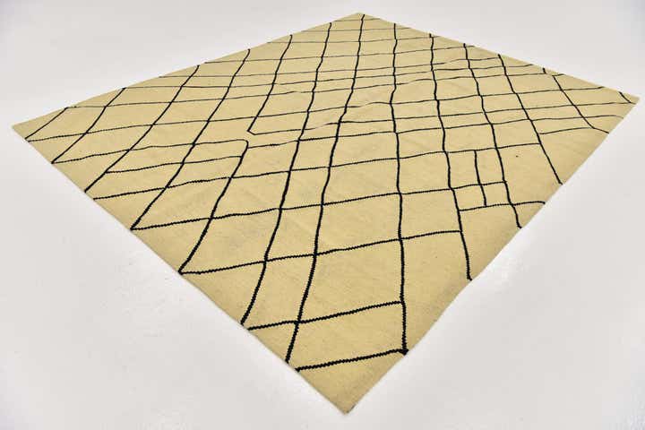 6' 3 x 7' 9 Hand Woven Kilim Modern Wool Rug